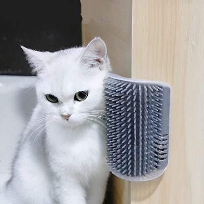 Spazzola angolare per l’autopulizia del gatto – montaggio adesivo o a vite | CATGROOM